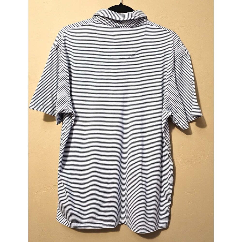 Fish Hippie Polo Shirt Blue Striped Casual Outdoor Golf Fish Sz L Pima/spandex - Picture 3 of 5